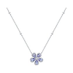Colier din aur alb cu pietre Diamant, Tanzanit