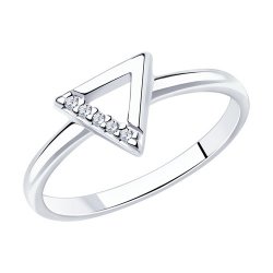 Inel din argint  cu pietre Cubic Zirconia Incolor