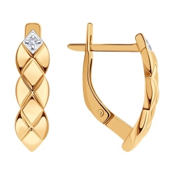 Cercei din aur roșu cu pietre Cubic Zirconia Incolor