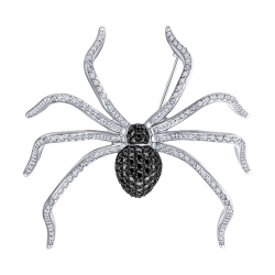 Broșă din aur alb cu pietre Diamant, Diamant negru