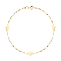 Браслет для ноги из красного золота без камней