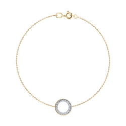 Brățară din aur roșu cu pietre Cubic Zirconia Incolor