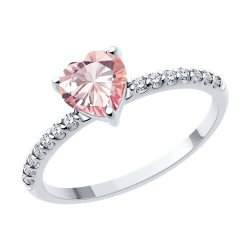 Кольцо из серебра с камнями Фианит, Ситалл (синт.)