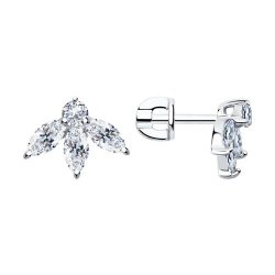 Cercei Pusete din argint  cu pietre Cubic Zirconia Incolor