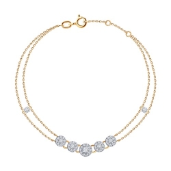 Brățară din aur roșu cu Cubic Zirconia Incolor