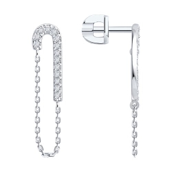 Cercei Pusete din aur alb cu pietre Diamant