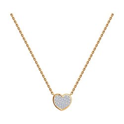 Colier din aur roșu cu pietre Cubic Zirconia Incolor