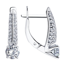 Cercei din argint  cu pietre Cubic Zirconia Incolor