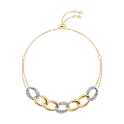 Brățară din aur roșu cu pietre Cubic Zirconia Incolor, Silicon