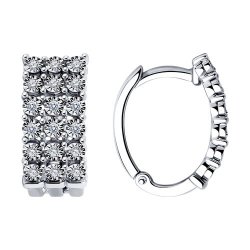 Cercei din aur alb cu pietre Diamant