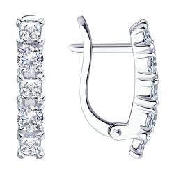 Cercei din argint  cu pietre Cubic Zirconia Incolor