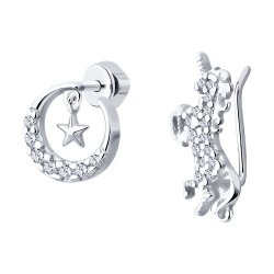 Cercei Pusete din argint  cu pietre Cubic Zirconia Incolor