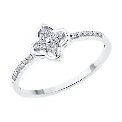 Inel din aur alb cu pietre Diamant