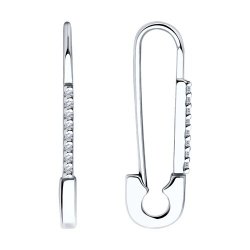 Cercei din argint  cu pietre Cubic Zirconia Incolor