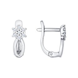 Cercei p-u copii din argint  cu pietre Cubic Zirconia Incolor