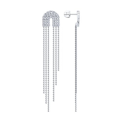 Cercei Pusete din argint  cu pietre Cubic Zirconia Incolor