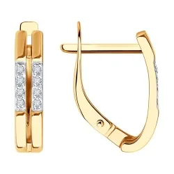 Cercei din aur roșu cu Cubic Zirconia Incolor
