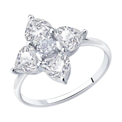 Inel din argint  cu pietre Cubic Zirconia Incolor
