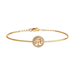 Brățară din aur roșu cu pietre Cubic Zirconia Incolor