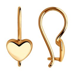 Детские серьги из красного золота без камней