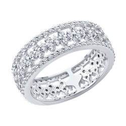 Inel din aur alb cu pietre Diamant