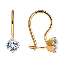 Cercei p-u copii din aur roșu cu Cubic Zirconia Incolor