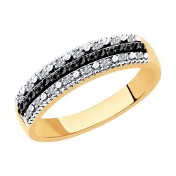 Inel din aur roșu cu Diamant, Diamant negru