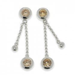 Cercei Pusete din argint  cu pietre Cubic Zirconia Galben