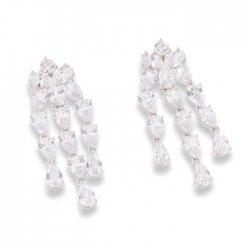 Cercei Pusete din argint  cu pietre Cubic Zirconia Incolor