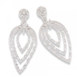Cercei Pusete din argint  cu pietre Cubic Zirconia Incolor