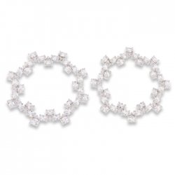 Cercei Pusete din argint  cu pietre Cubic Zirconia Incolor