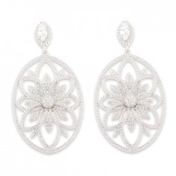 Cercei Pusete din argint  cu pietre Cubic Zirconia Incolor