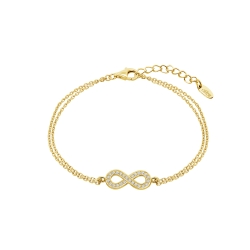 Brățară din argint placat cu aur  cu pietre Cubic Zirconia Incolor