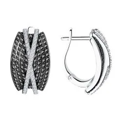 Cercei din aur alb cu Diamant, Diamant negru