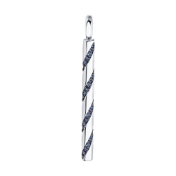 Pandantiv din argint  cu pietre Cubic Zirconia Albastru Safir