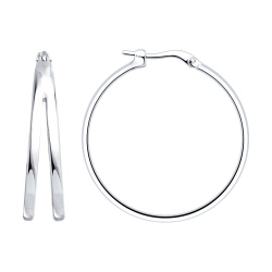 Серьги Конго из серебра без камней