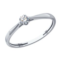 Inel din aur alb cu pietre Diamant