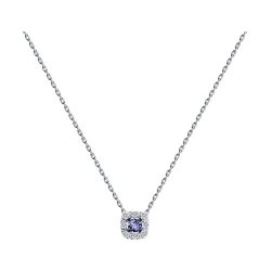 Colier din aur alb cu pietre Diamant, Tanzanit