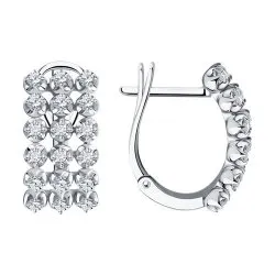 Cercei din aur alb cu Diamant