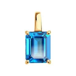 Pandantiv din aur roșu cu Topaz Swarovski Albastru