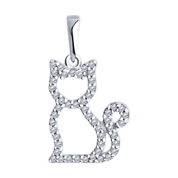 Pandantiv din argint  cu pietre Cubic Zirconia Incolor