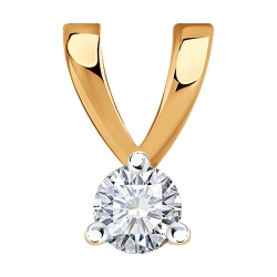 Подвеска из красного золота с камнями Бриллиант