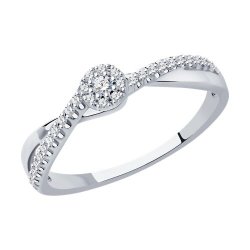 Inel din aur alb cu pietre Diamant