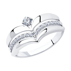 Inel din argint  cu pietre Cubic Zirconia Incolor