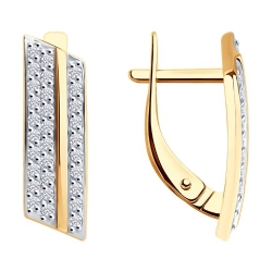 Cercei din aur roșu cu pietre Cubic Zirconia Incolor