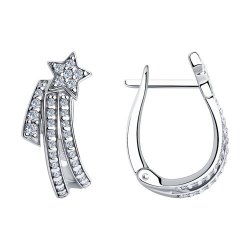 Cercei din argint  cu pietre Cubic Zirconia Incolor