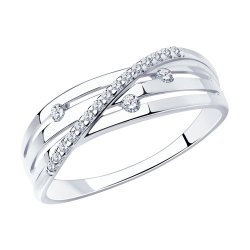 Inel din argint  cu pietre Cubic Zirconia Incolor