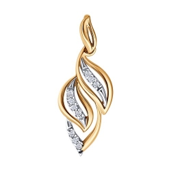 Pandantiv din aur roșu cu pietre Cubic Zirconia Incolor