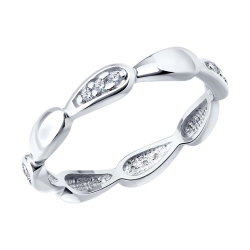 Inel din argint  cu pietre Cubic Zirconia Incolor