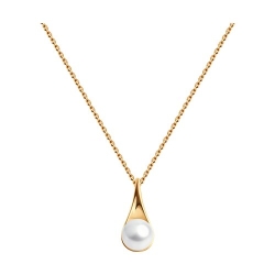 Колье из красного золота с камнями Жемчуг белый